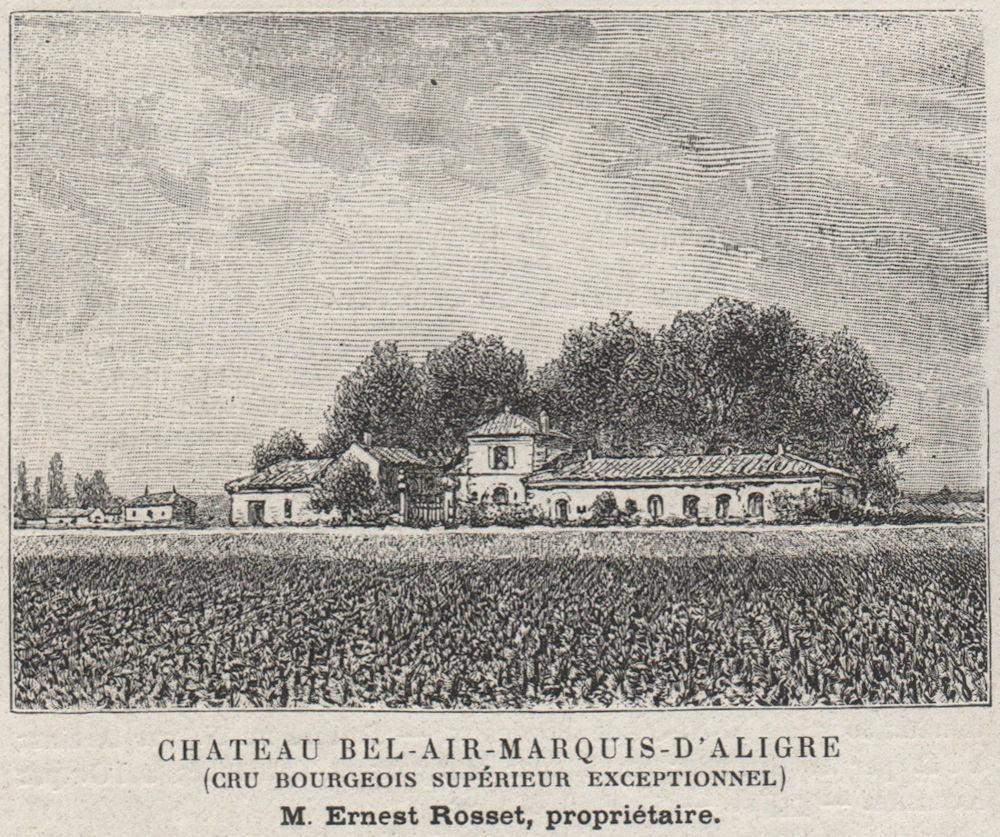 MÉDOC SOUSSANS Chateau Bel-air-Marquis-d'Aligre Cru Bourgeois Sup. SMALL 1908